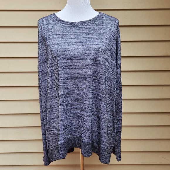 GAP Softspun Knit Hi-Lo Sweater Marled Drop Shoulder 461643 Relaxed Fit - Picture 3 of 14